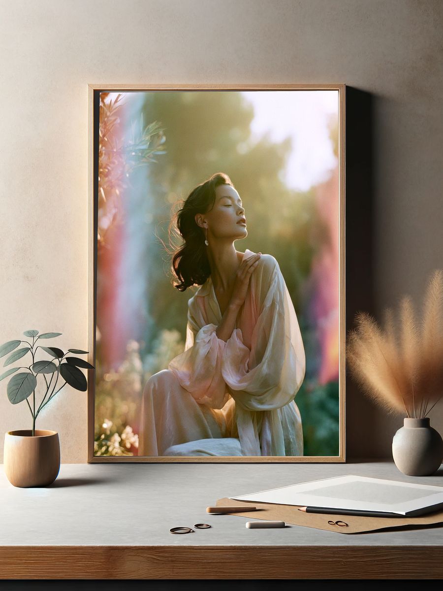 Sunlit Portrait Photography Poster. — room view 2