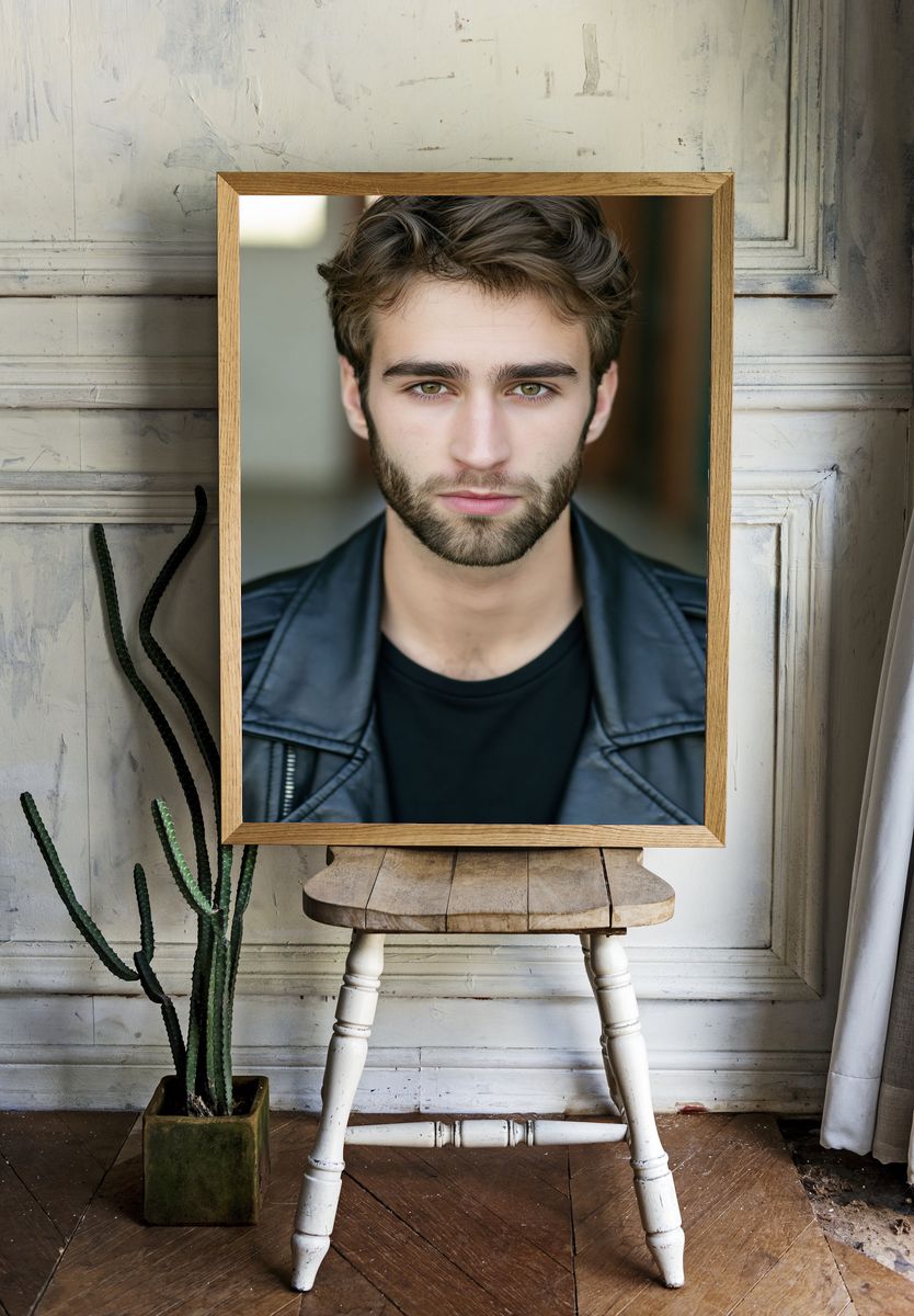 Moody Male Portrait Photography Poster. room preview
