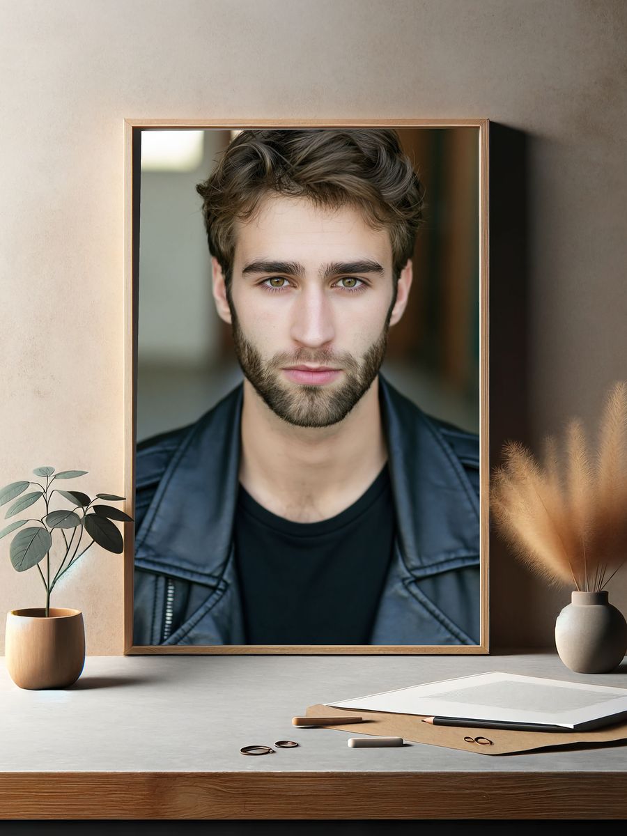 Moody Male Portrait Photography Poster. — room view 2