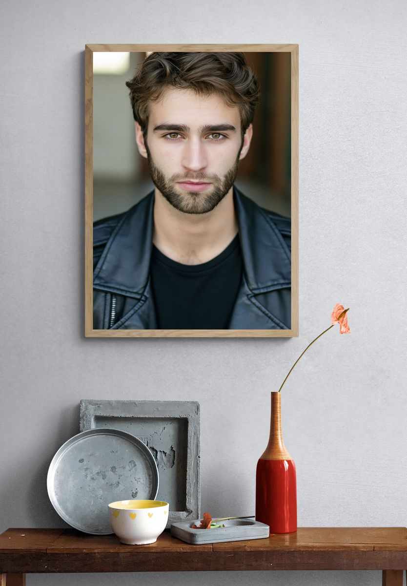 Moody Male Portrait Photography Poster. — room view 3