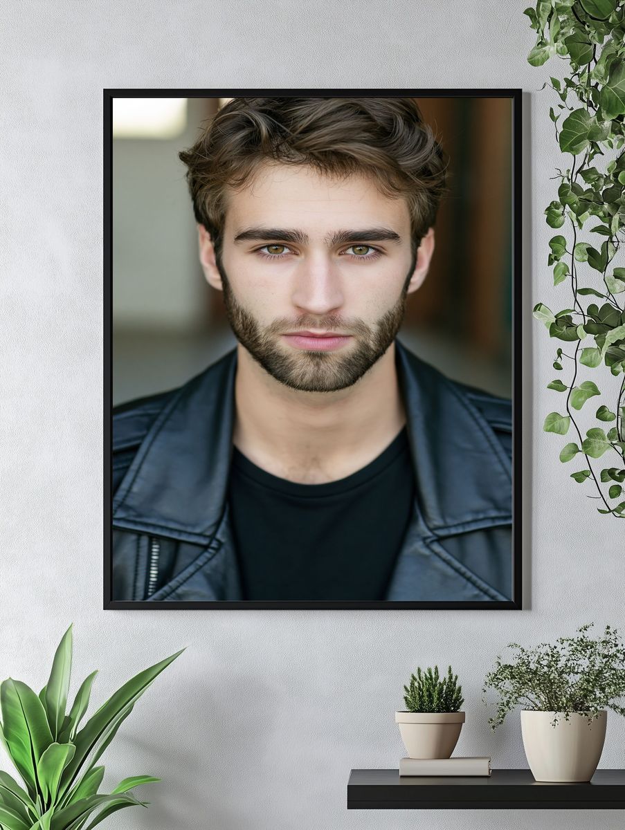 Moody Male Portrait Photography Poster. — room view 4