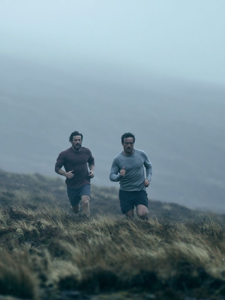 Foggy Trail Runners Photography Poster. poster — photography art