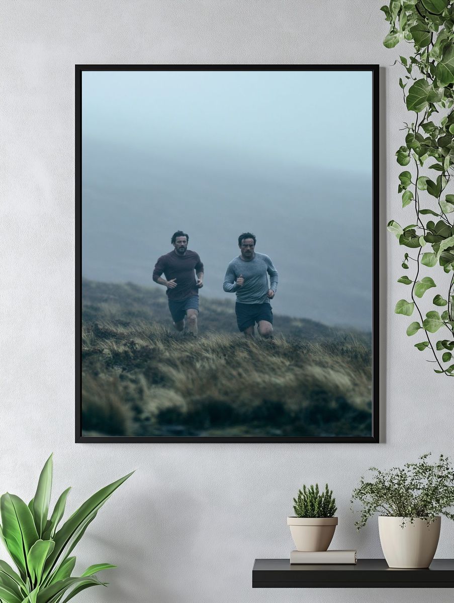 Foggy Trail Runners Photography Poster. — room view 4