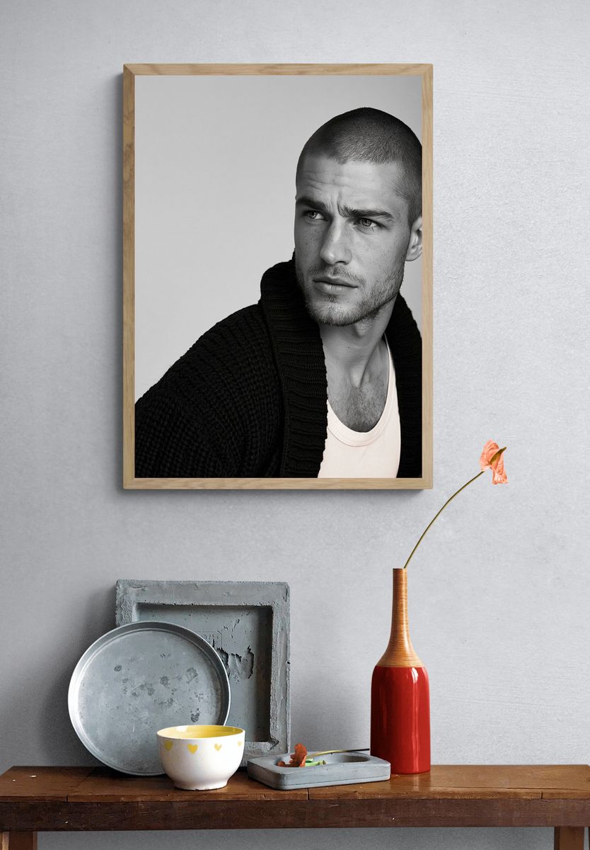 Monochrome Male Portrait Photography Poster. — room view 3