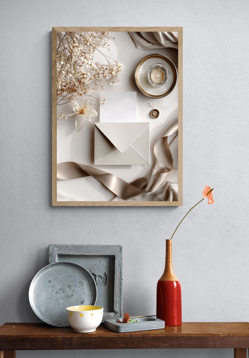 Neutral Still Life Photography Poster. — room view 3