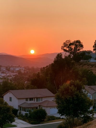 Sunset Hillside Neighborhood Photography Poster.