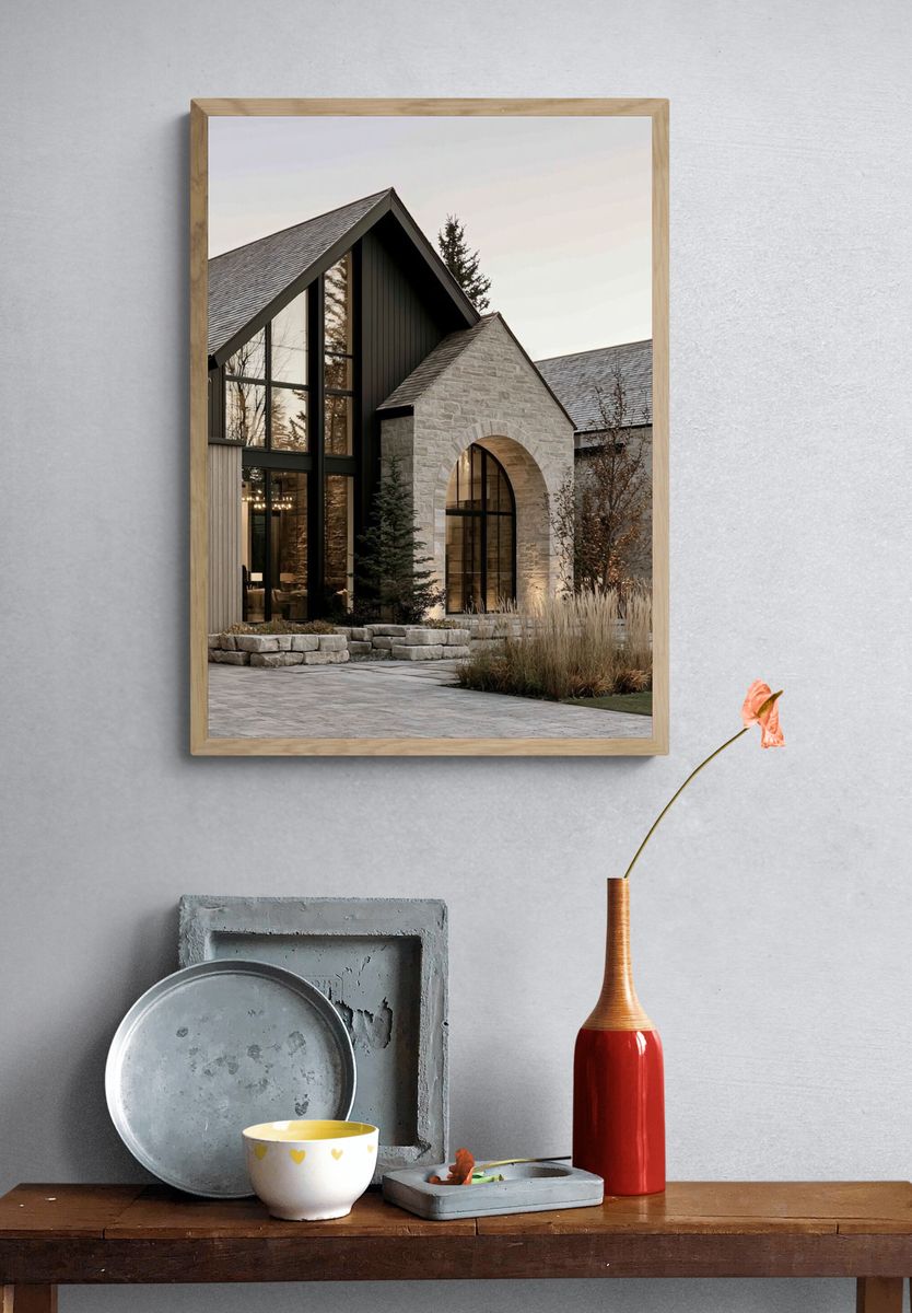 Modern Stone House Photography Poster. — room view 3