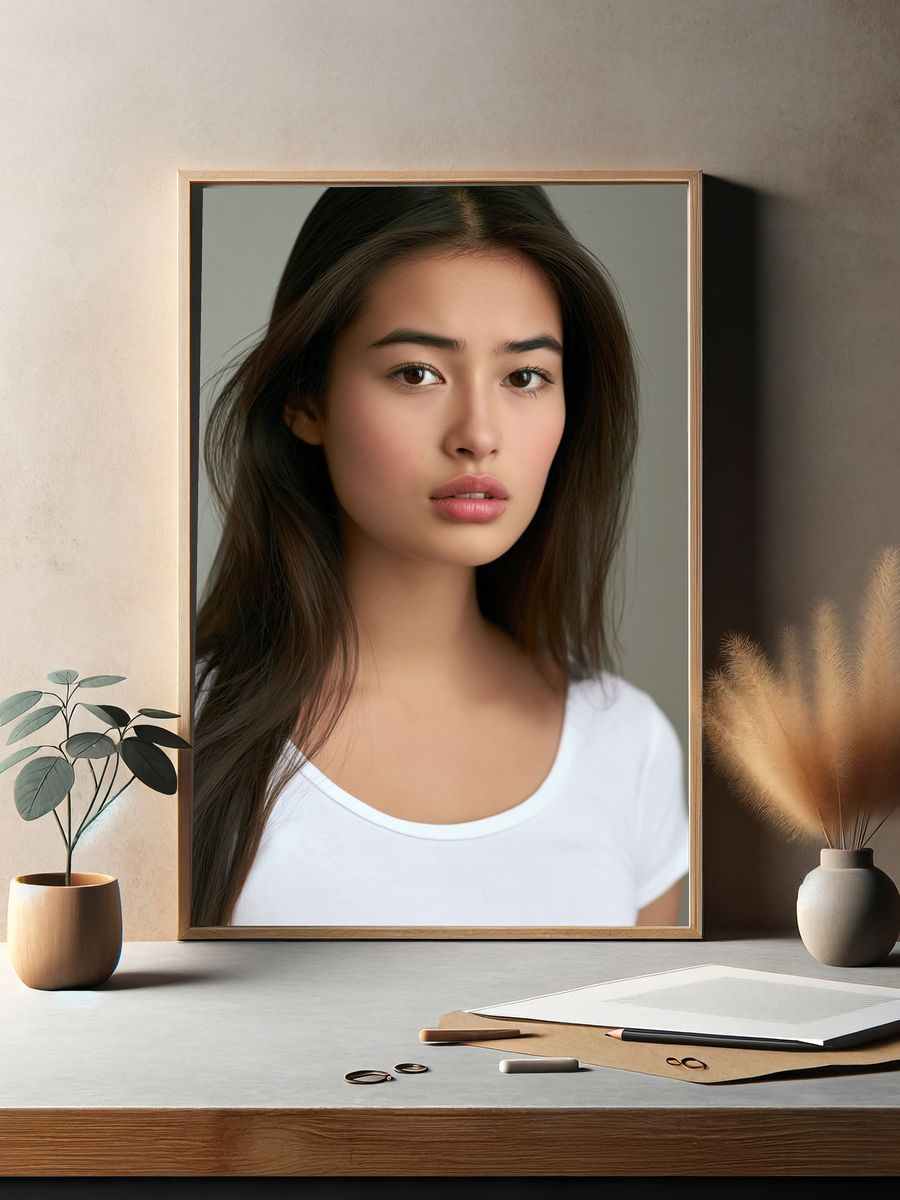 Elegant Female Portrait Photography Poster. — room view 2
