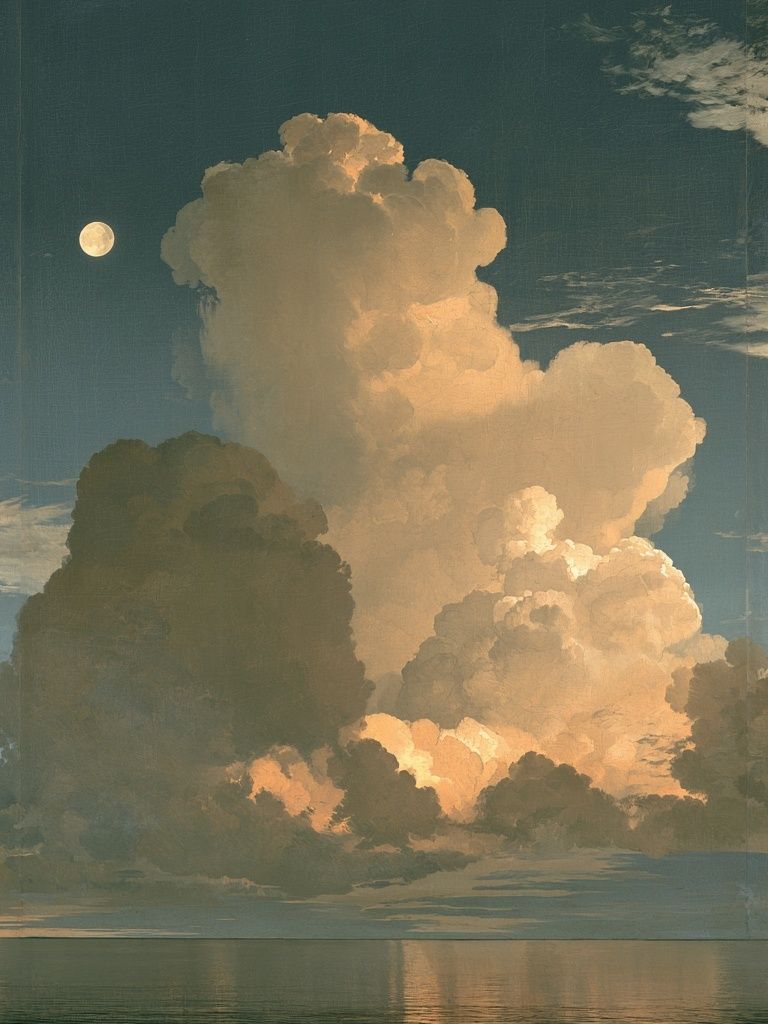 Moonlit Cloudscape Photography Poster. poster — photography art