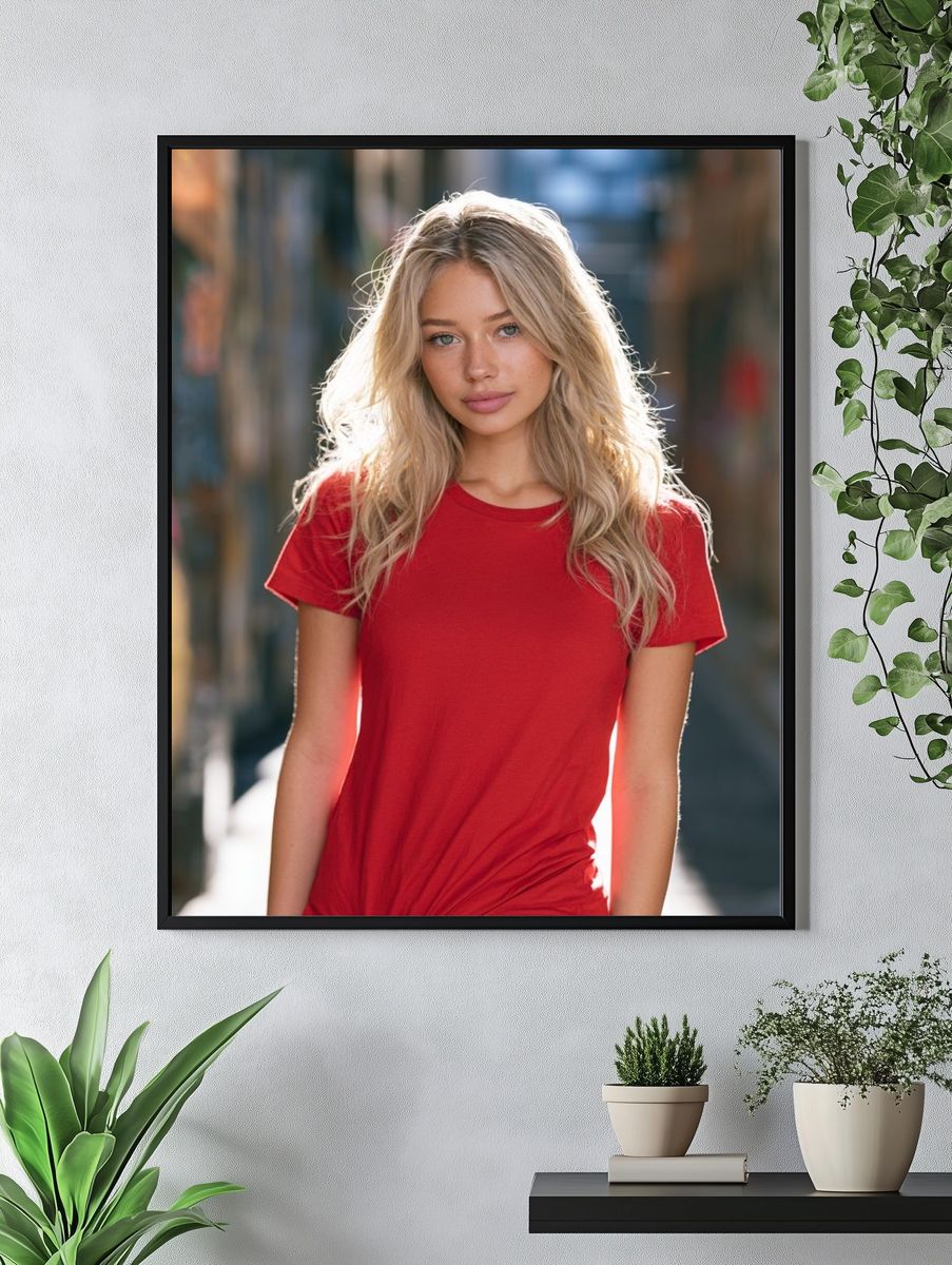 Blonde Portrait Street Photography Poster. — room view 4
