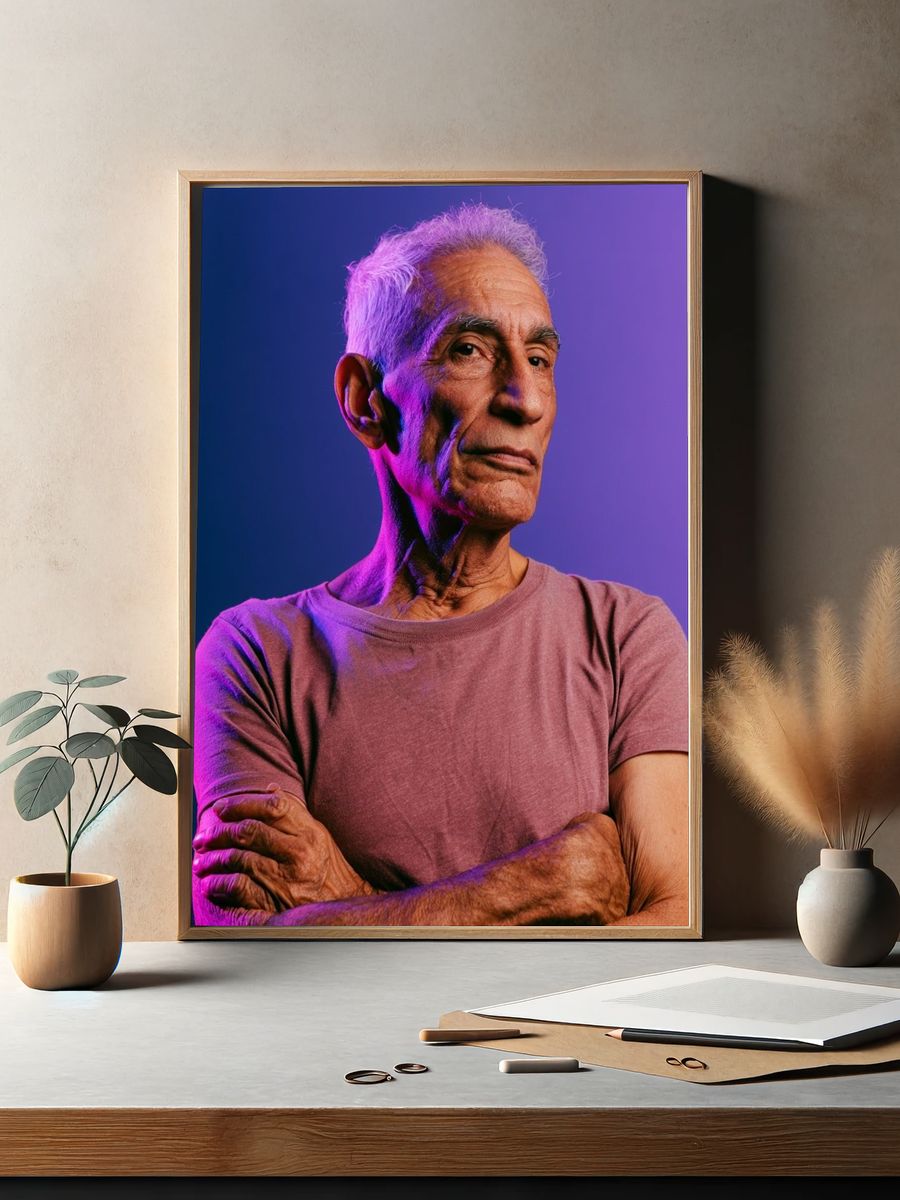 Elderly Portrait Photography Poster. — room view 2