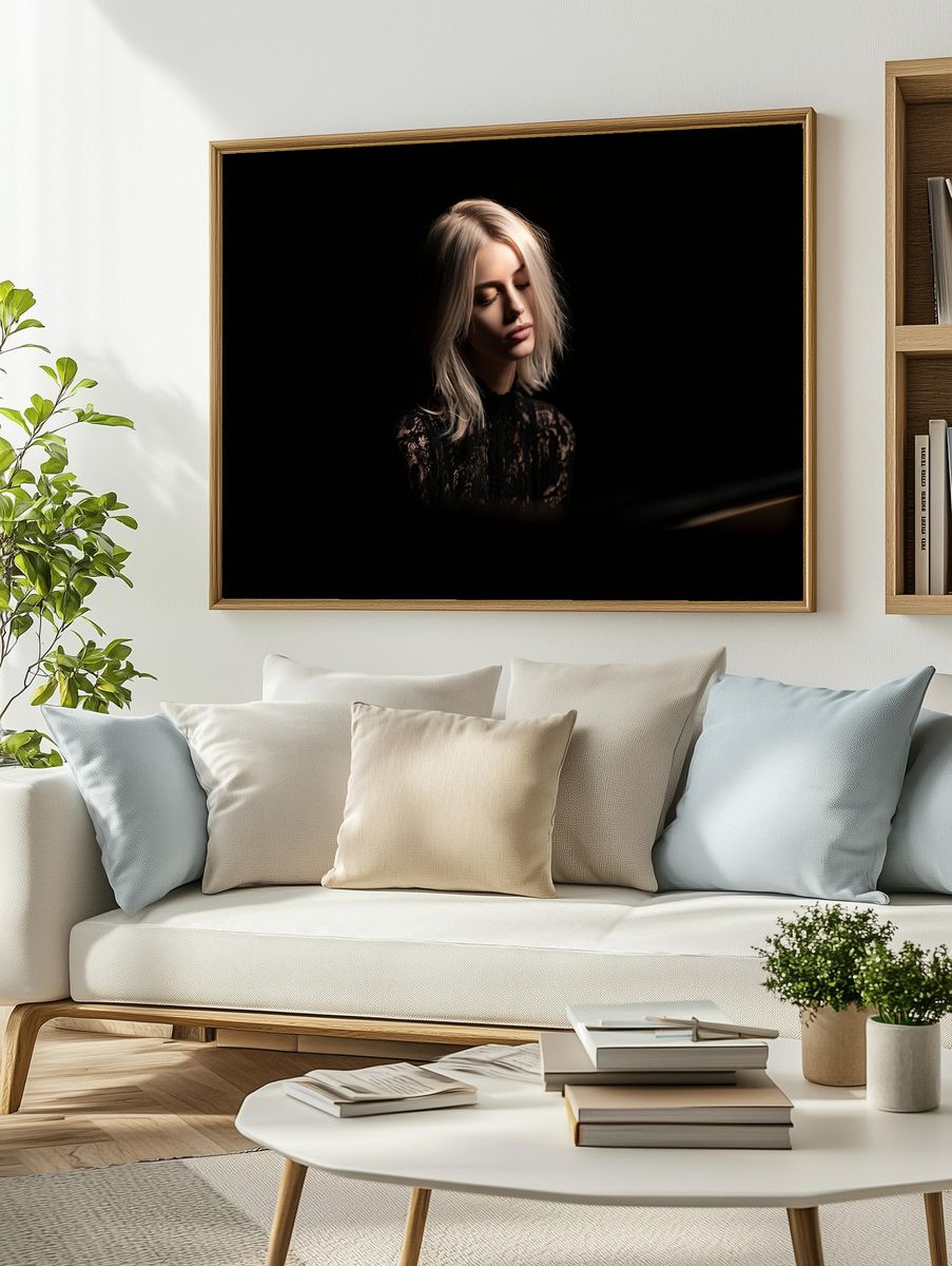 Moody Blonde Portrait Photography Poster. — room view 2