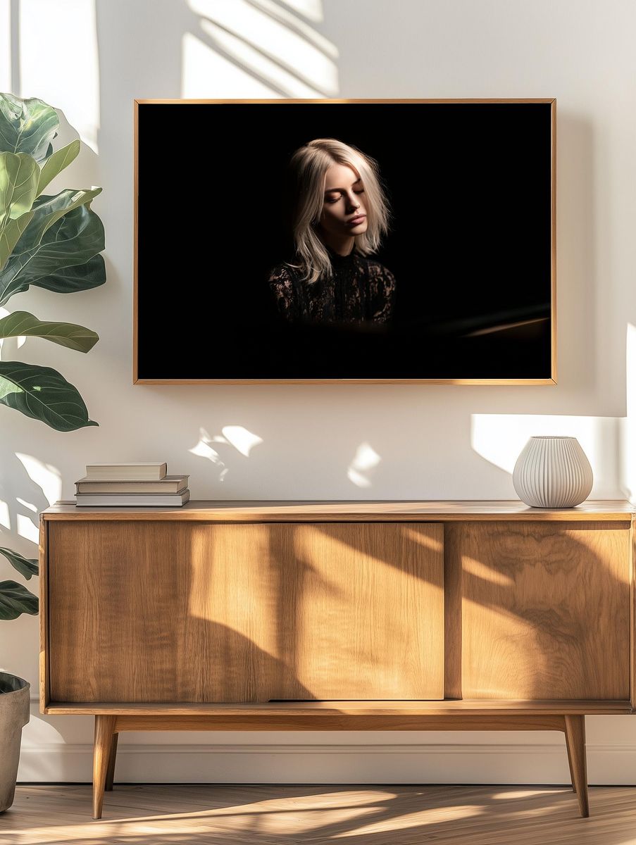 Moody Blonde Portrait Photography Poster. — room view 3
