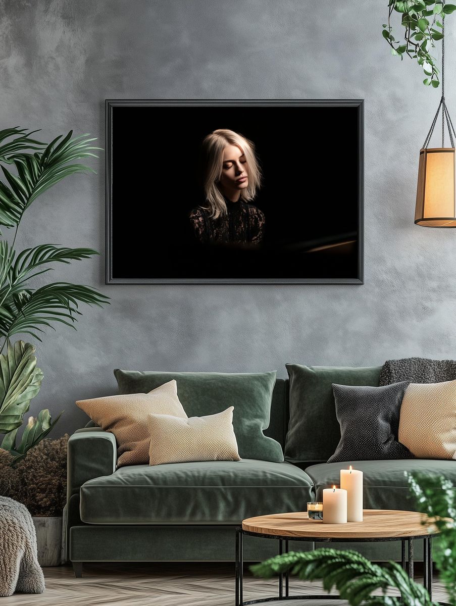 Moody Blonde Portrait Photography Poster. — room view 4