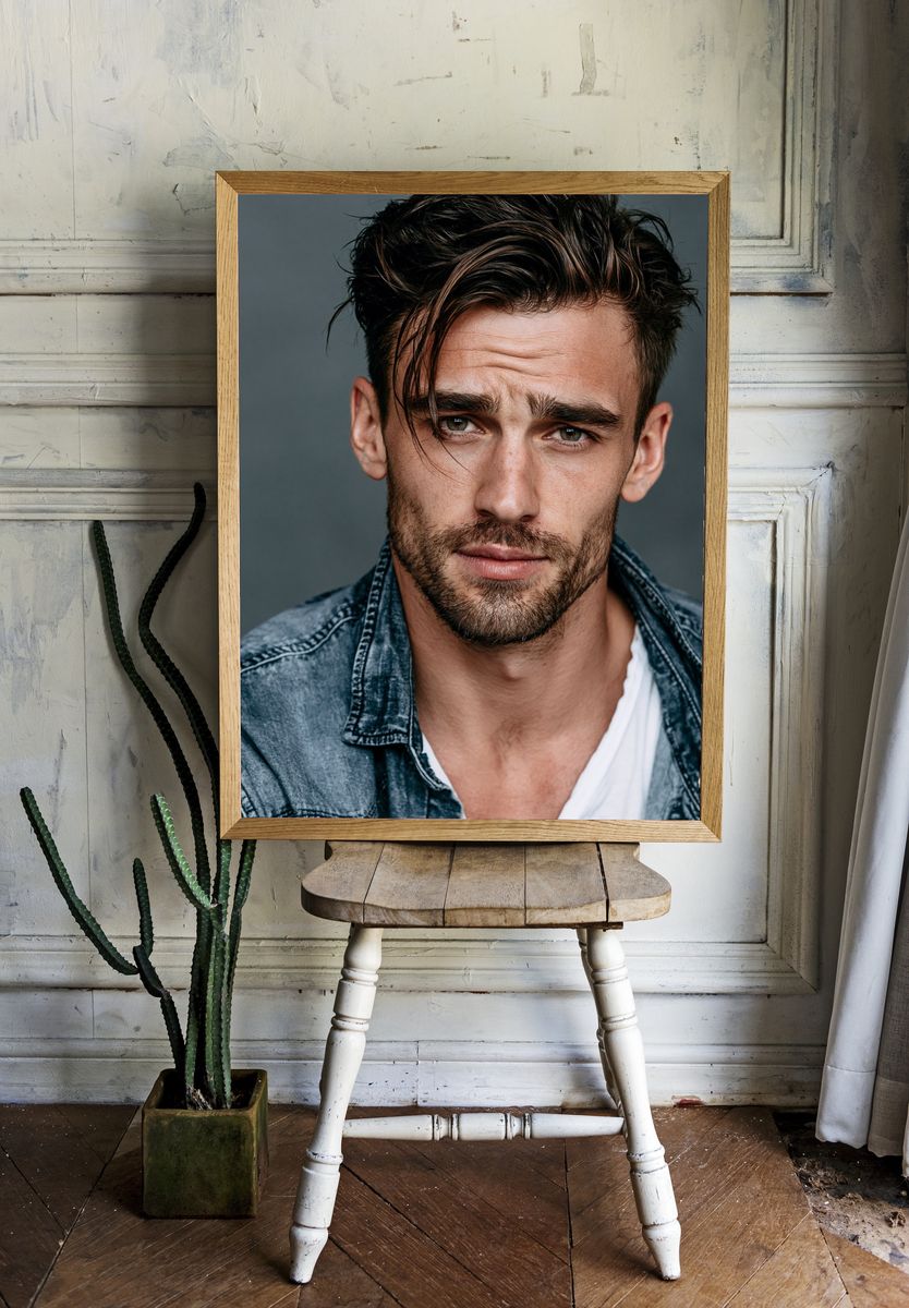 Moody Male Portrait Photography Poster. room preview
