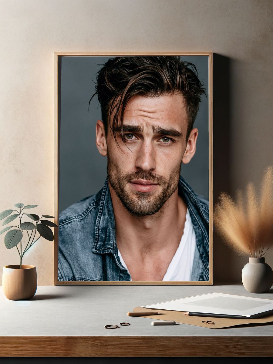 Moody Male Portrait Photography Poster. — room view 2