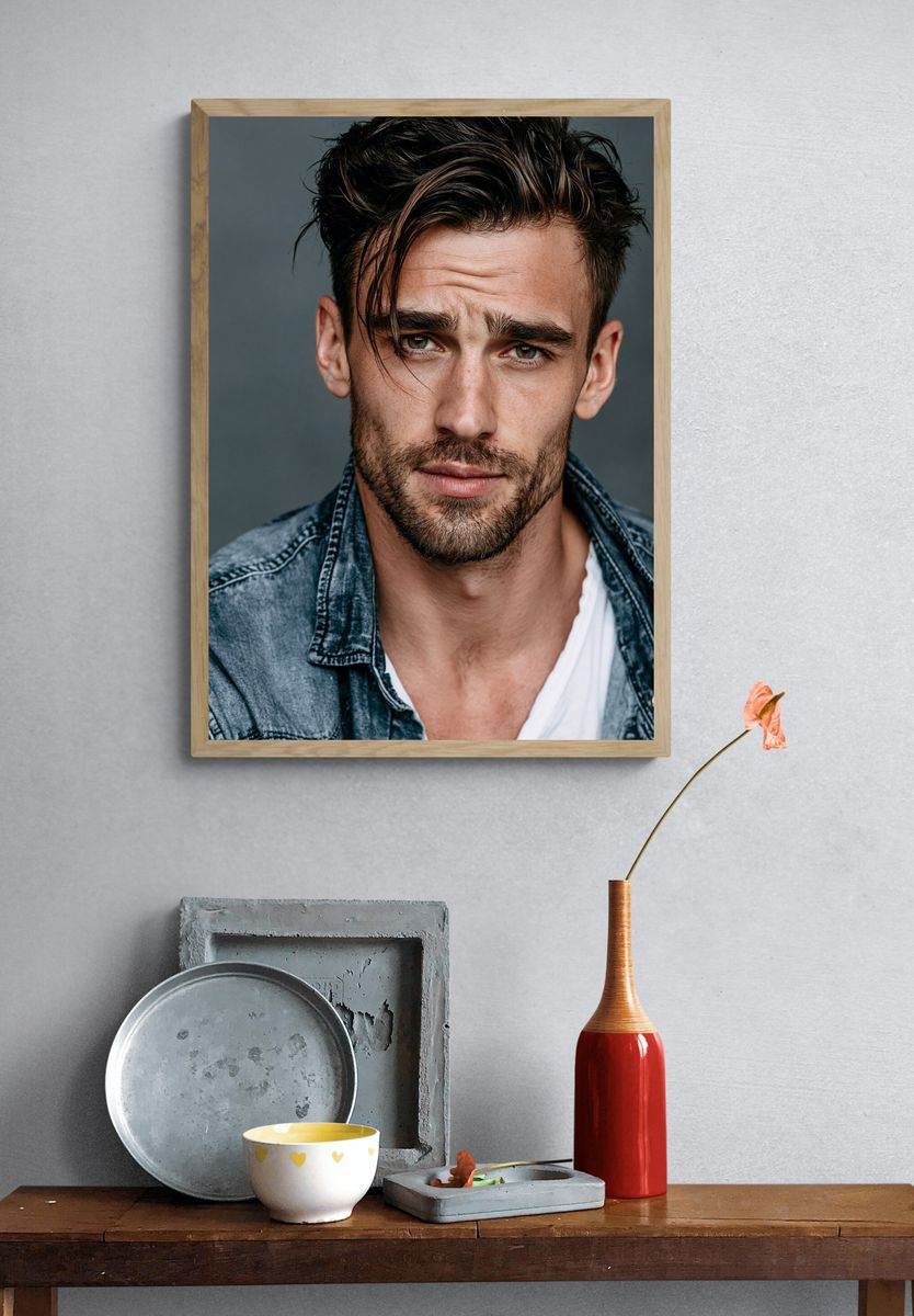 Moody Male Portrait Photography Poster. — room view 3