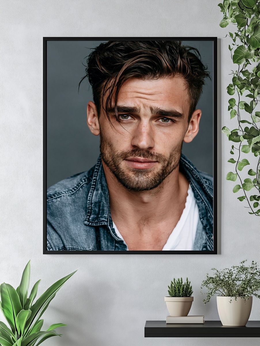 Moody Male Portrait Photography Poster. — room view 4