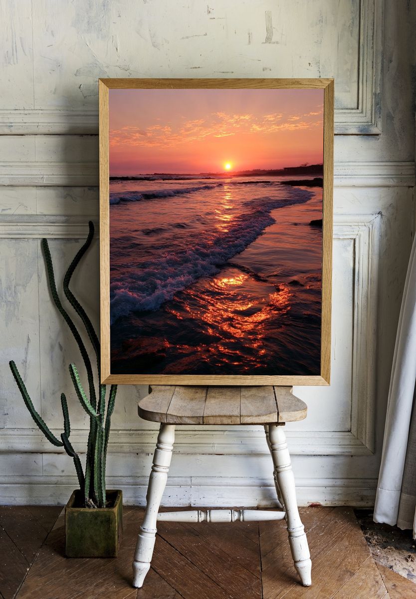 Sunset Shoreline Photography Poster. — room view 1