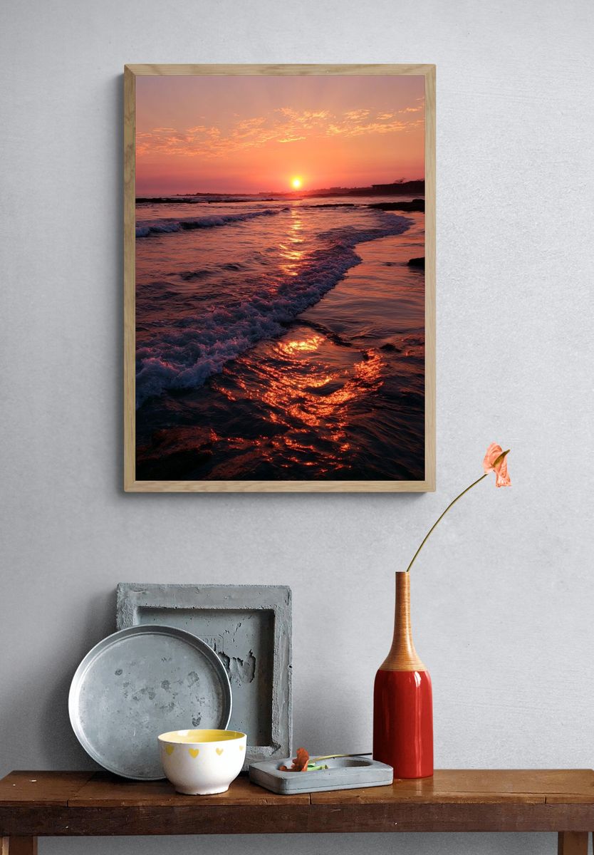 Sunset Shoreline Photography Poster. — room view 3