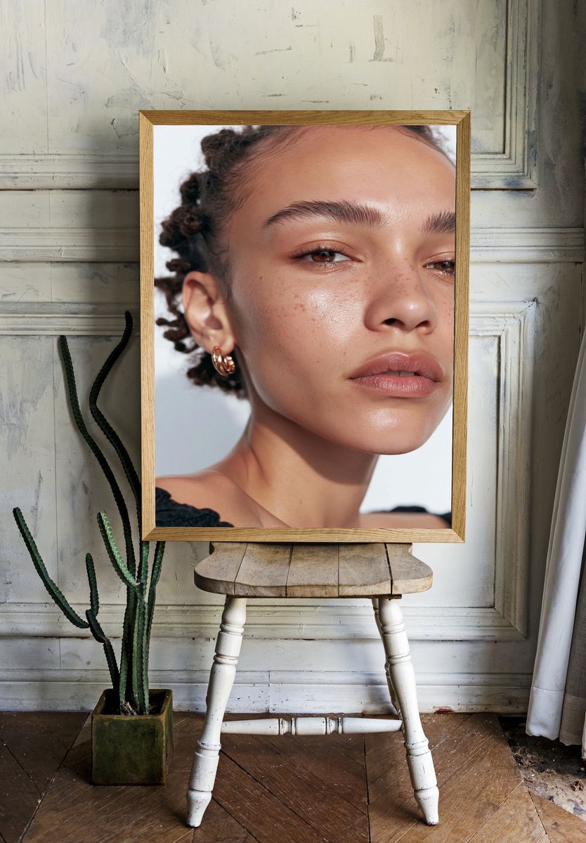 Freckled Portrait Photography Poster. — room view 1