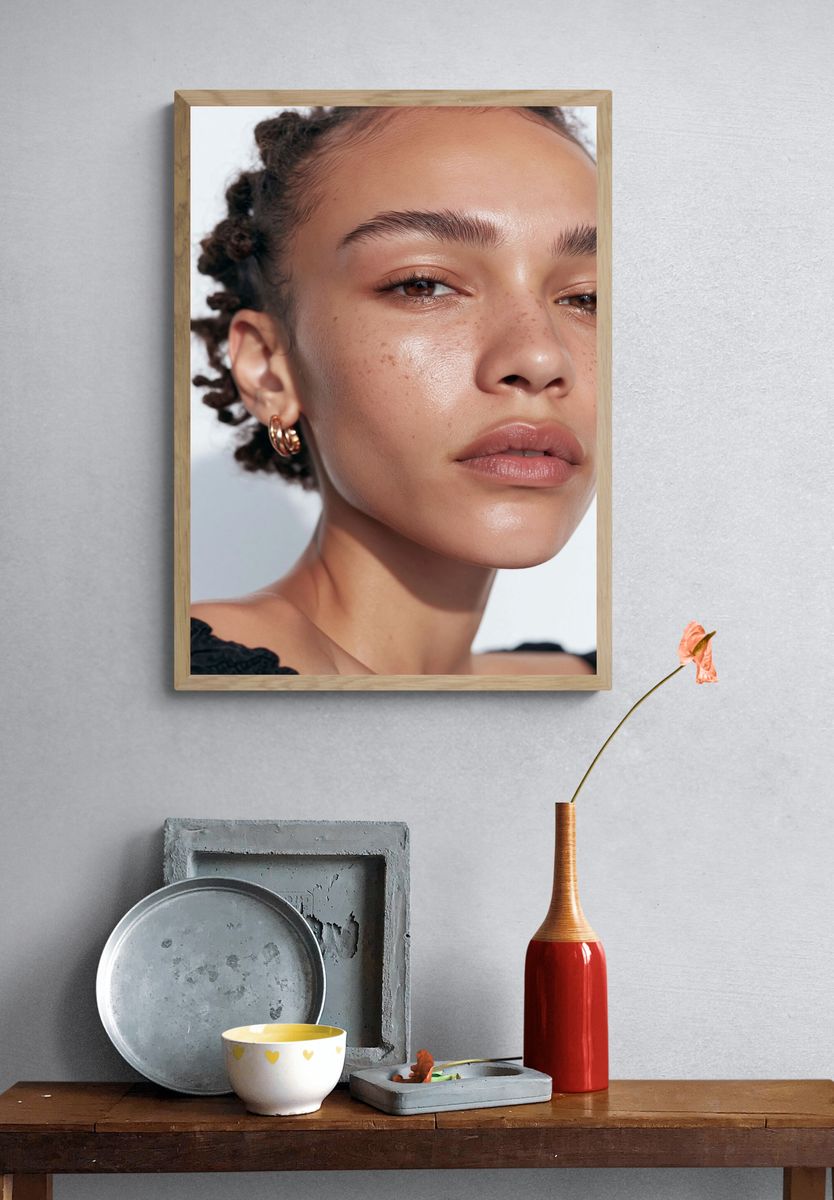 Freckled Portrait Photography Poster. — room view 3