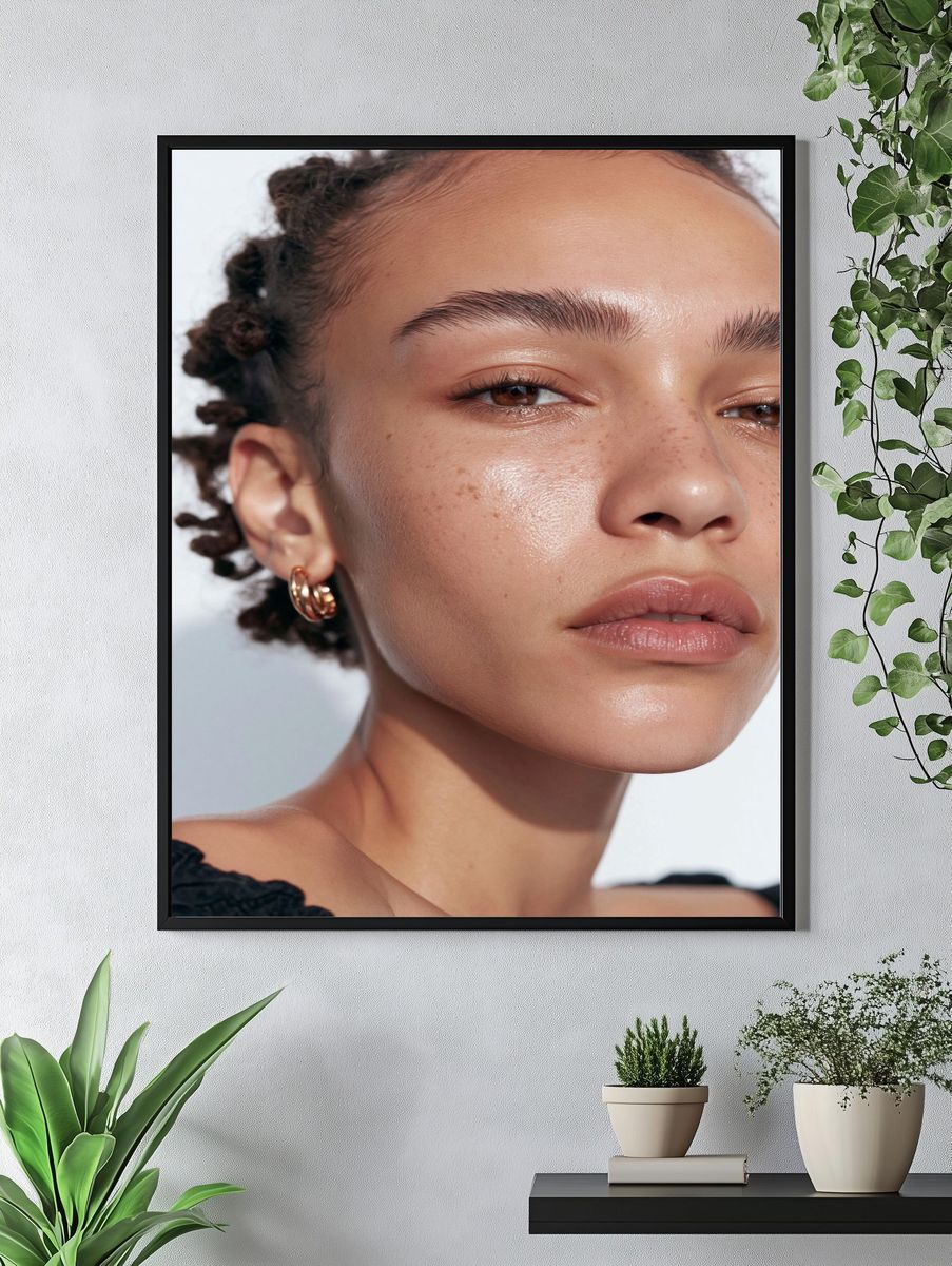 Freckled Portrait Photography Poster. — room view 4