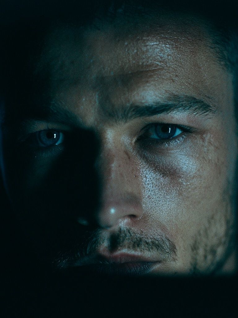 Moody Male Portrait Photography Poster. poster detail