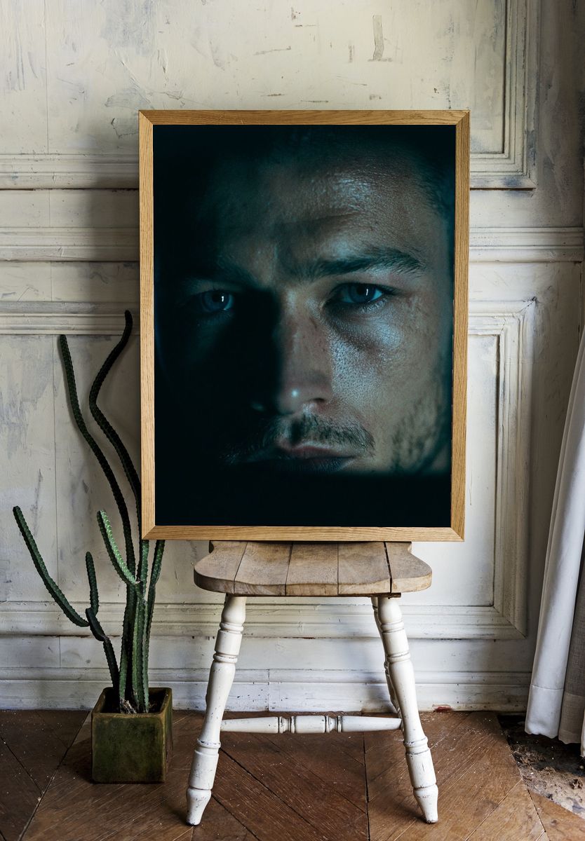 Moody Male Portrait Photography Poster. room preview