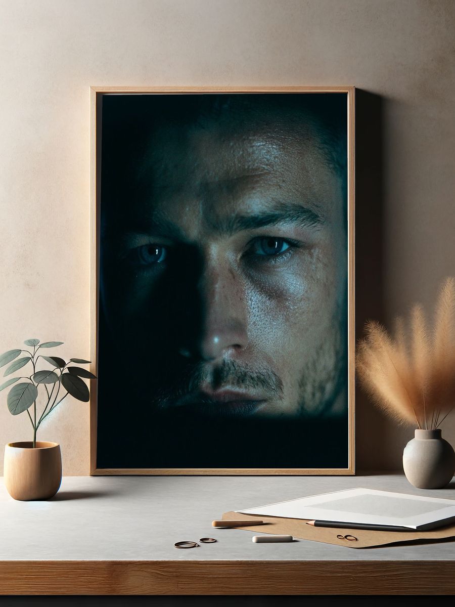 Moody Male Portrait Photography Poster. — room view 2