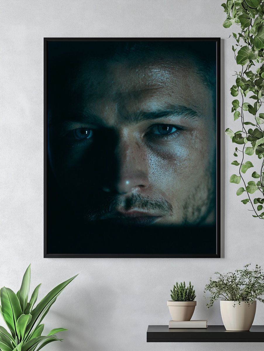 Moody Male Portrait Photography Poster. — room view 4