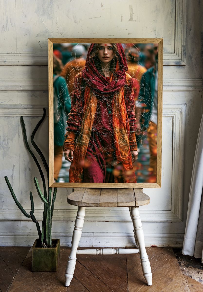 Mystic Woman Portrait Print. room preview