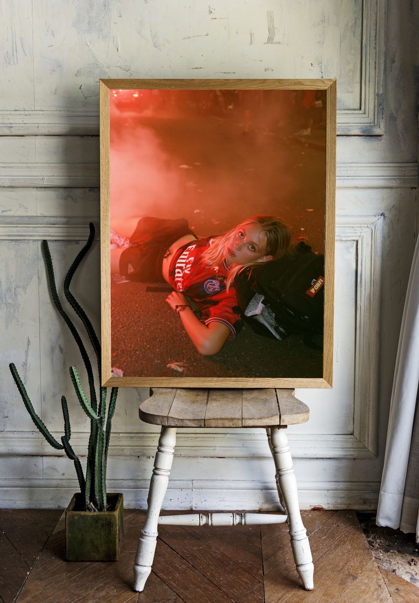 Neon Street Portrait Poster. room preview