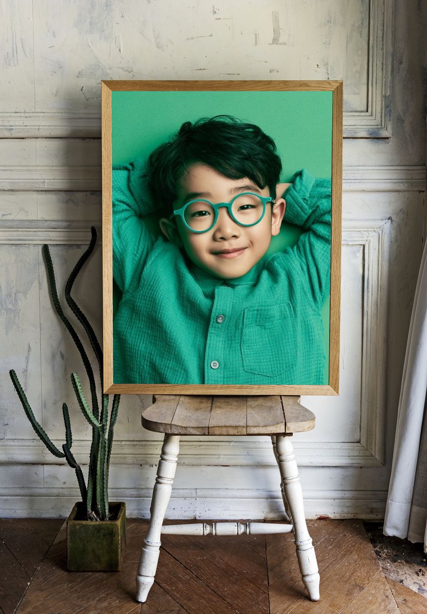 Smiling Boy Portrait Photography Poster. room preview