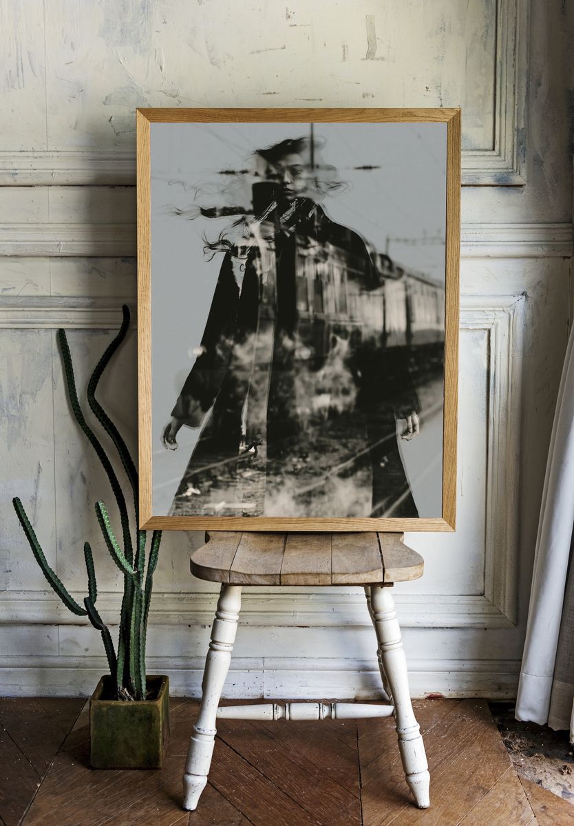 Double Exposure Portrait Photography Poster. room preview