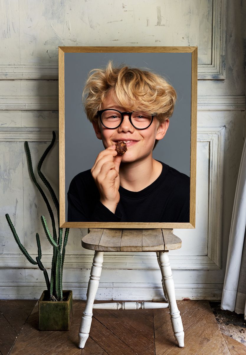 Blond Boy Portrait Photography Poster. — room view 1