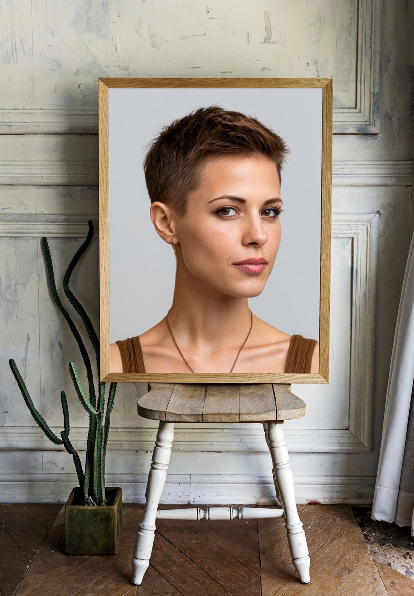 Short Hair Portrait Photography Poster. room preview