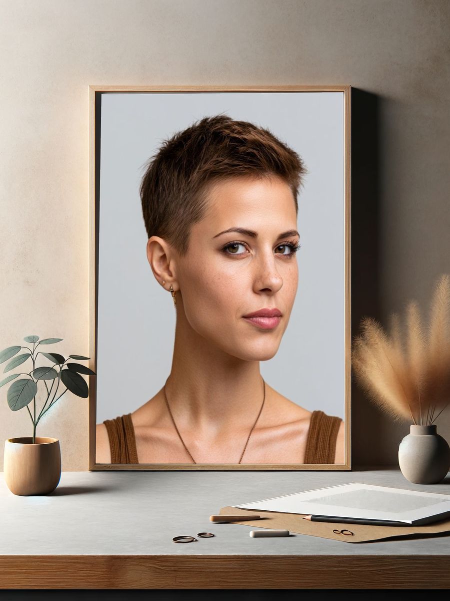 Short Hair Portrait Photography Poster. — room view 2