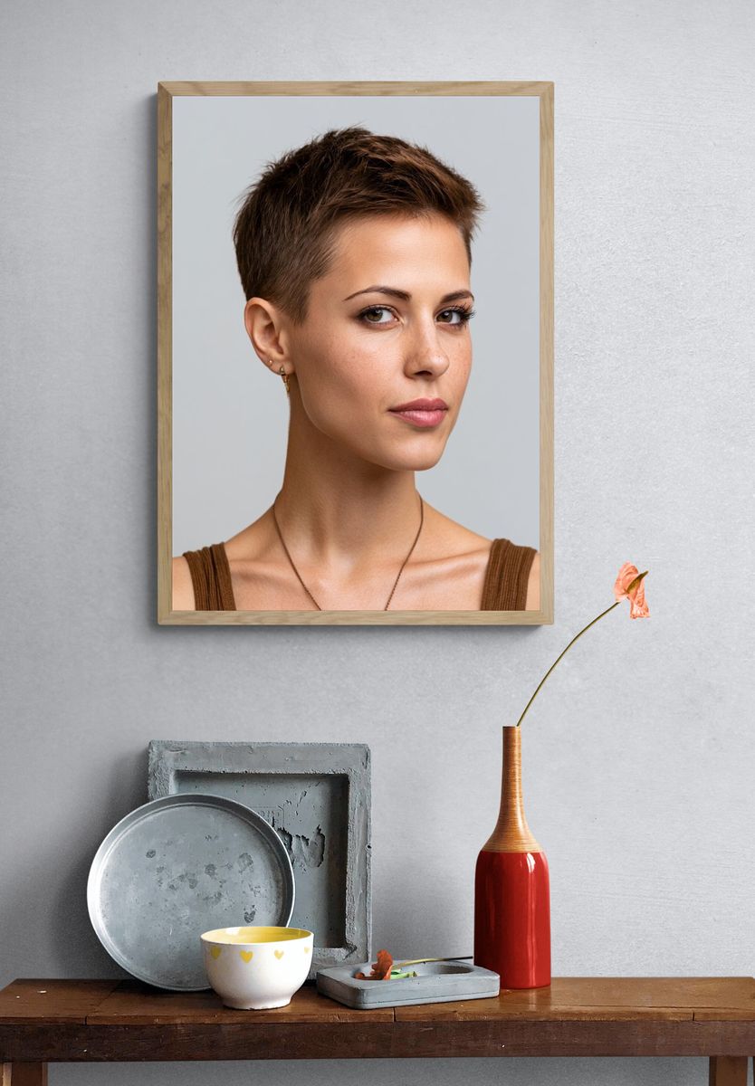 Short Hair Portrait Photography Poster. — room view 3