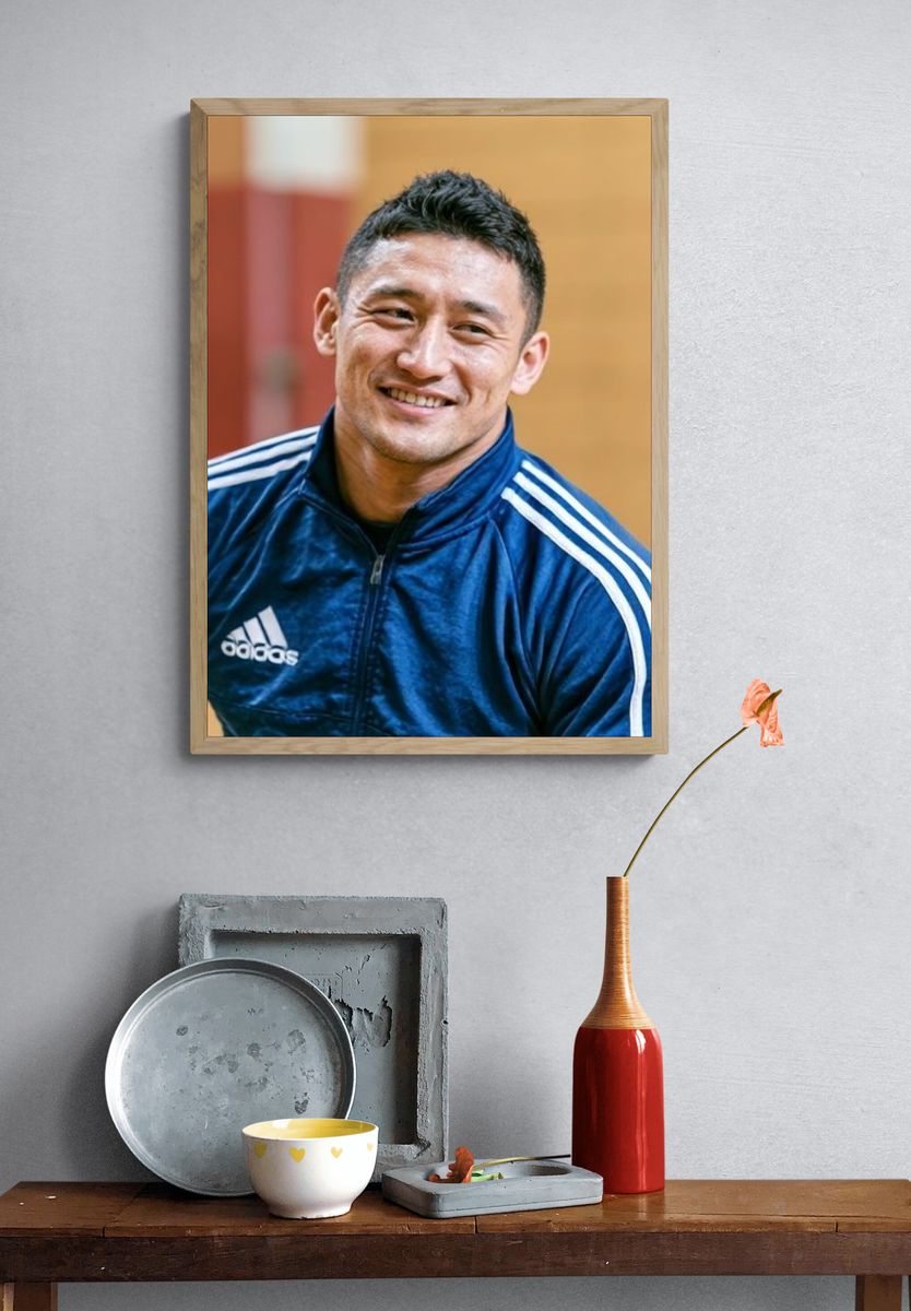 Smiling Athlete Portrait Poster. — room view 3
