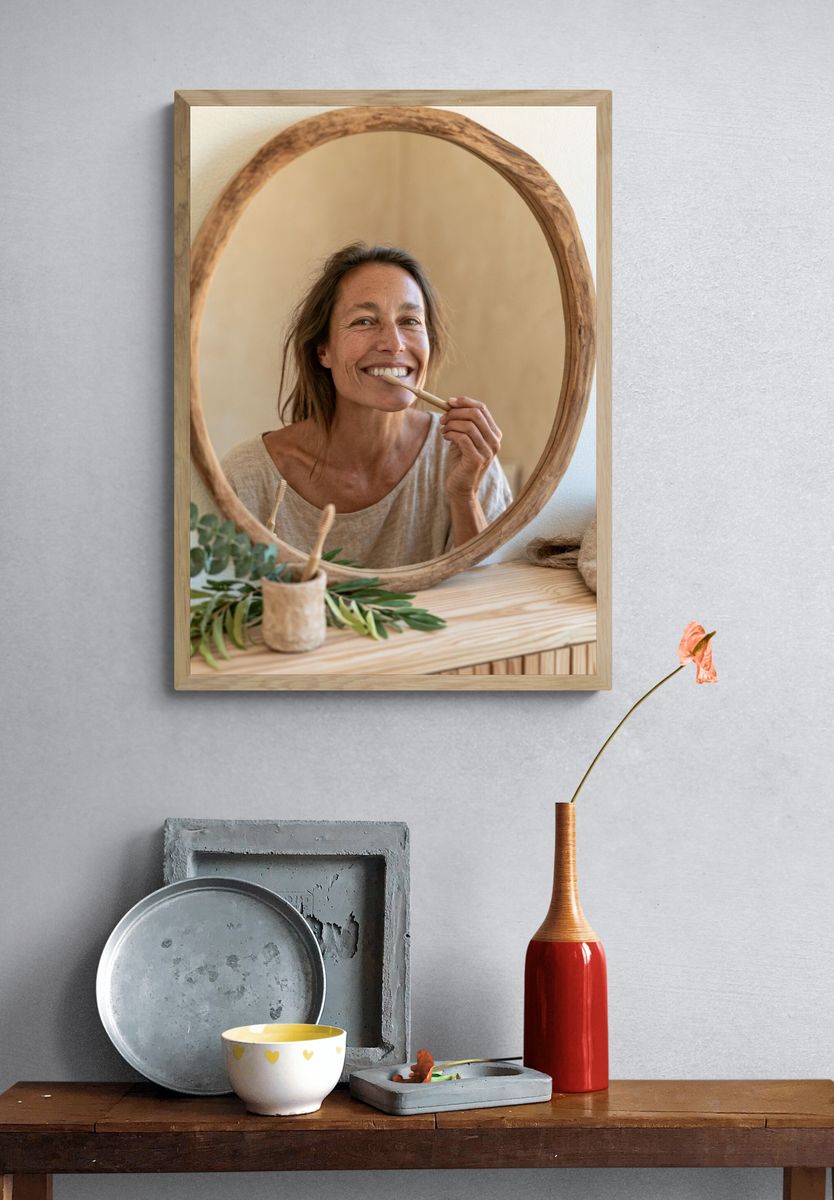 Morning Self-Care Portrait Photography Poster. — room view 3