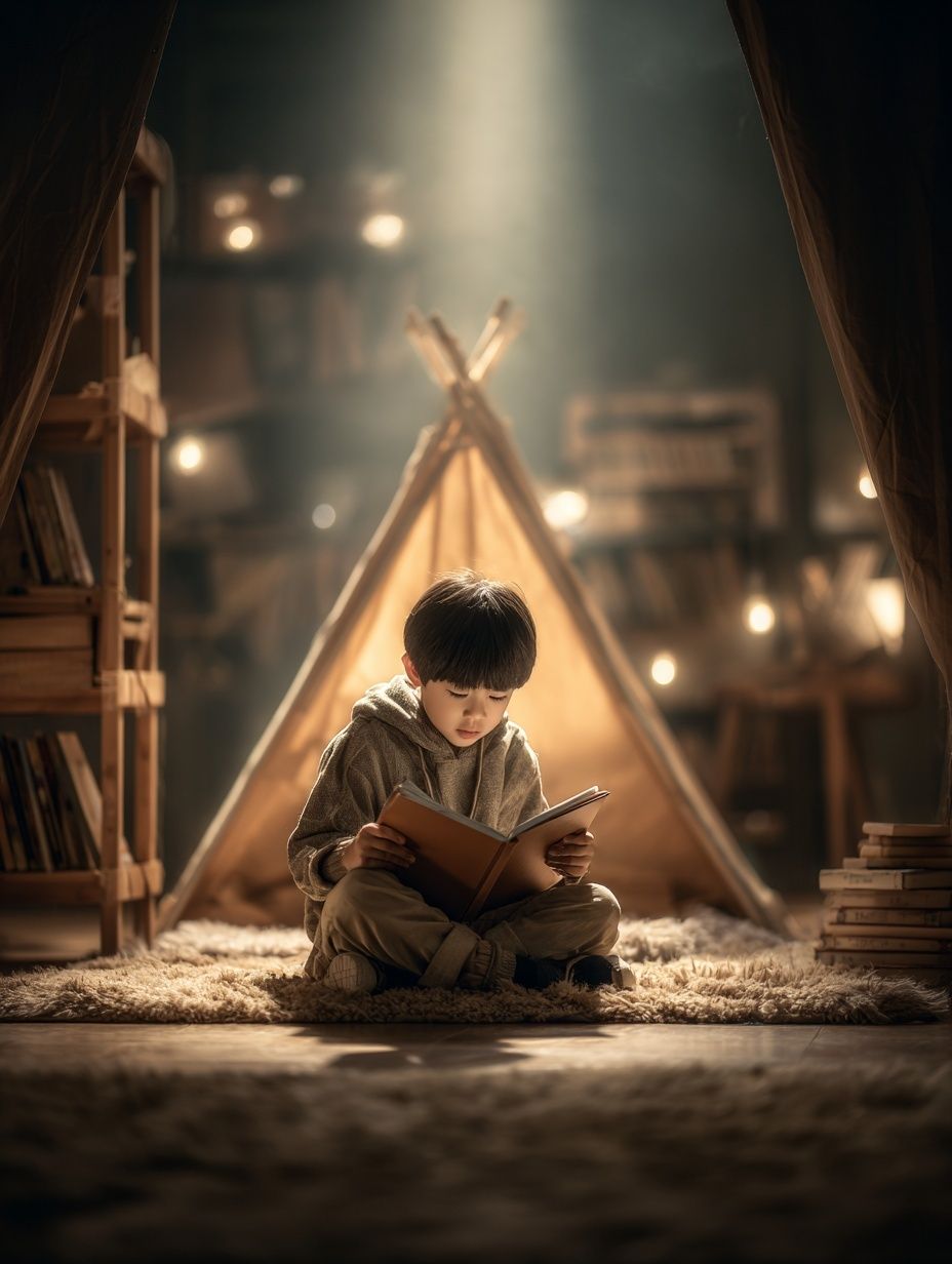 Cozy Reading Tent Photography Poster. poster detail