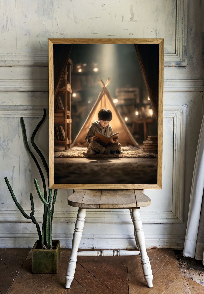 Cozy Reading Tent Photography Poster. — room view 1