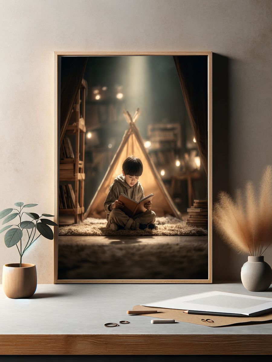Cozy Reading Tent Photography Poster. — room view 2