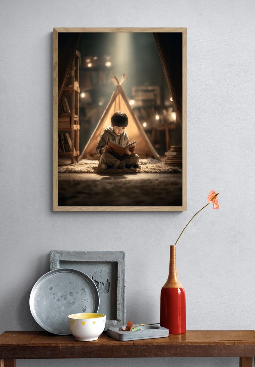 Cozy Reading Tent Photography Poster. — room view 3