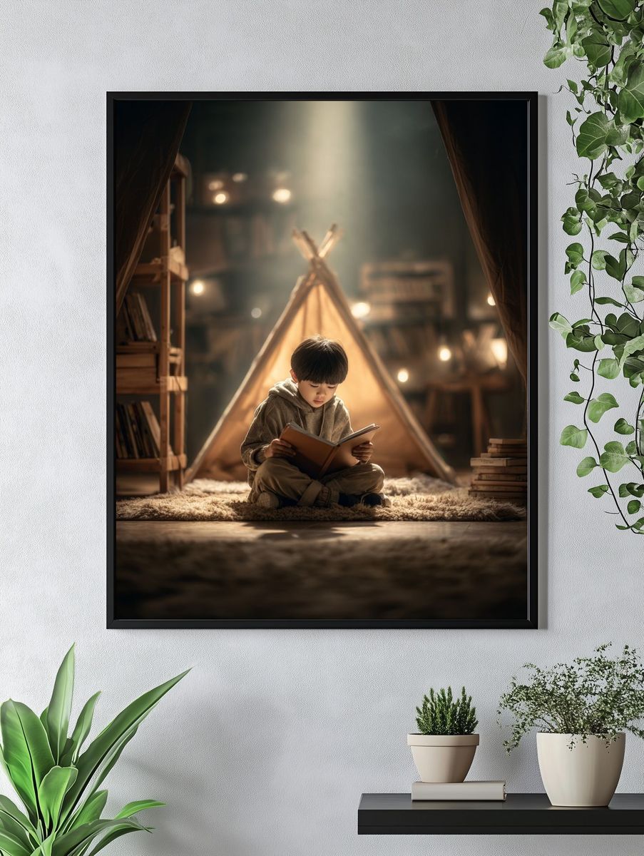 Cozy Reading Tent Photography Poster. — room view 4