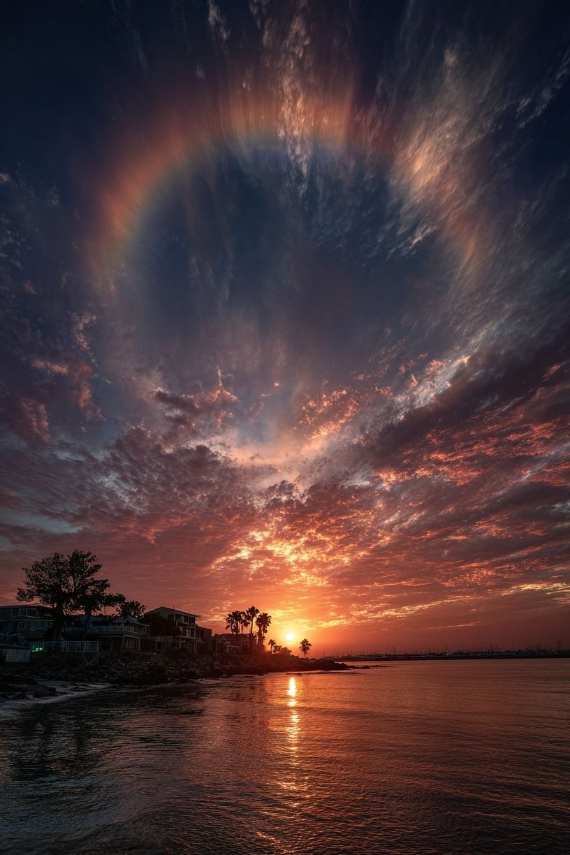 Sunset Halo Seascape Photography Poster. poster — photography art