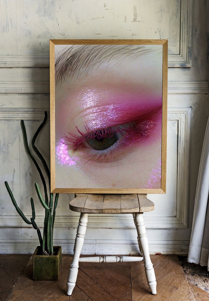 Pink Eye Makeup Photography Poster. room preview