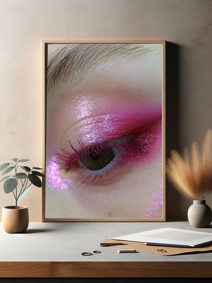Pink Eye Makeup Photography Poster. — room view 2