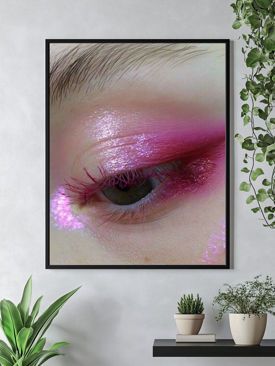 Pink Eye Makeup Photography Poster. — room view 4